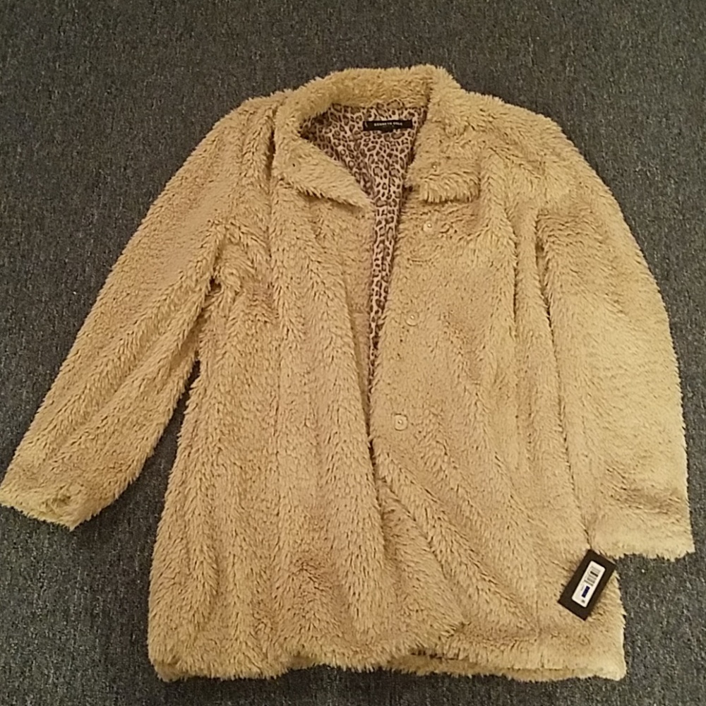 KENNETH COLE NEWYORK FAUX FUR COAT NWT - Picture 8 of 9